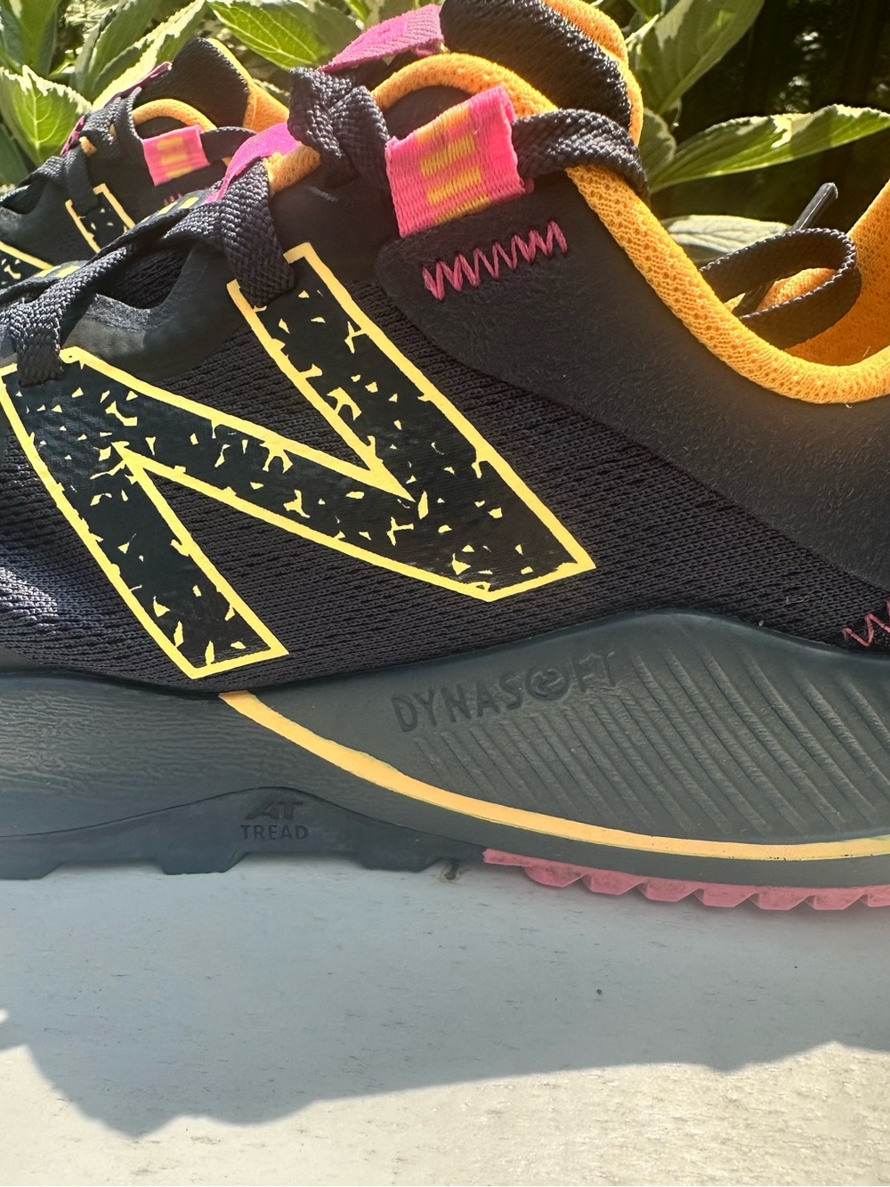 New Balance Navy womens trail Sneakers with Yellow & Pink Details - Picture 7 of 10